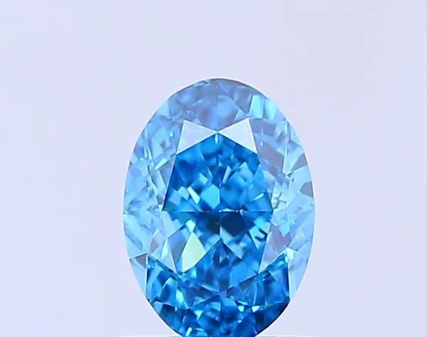 0.86ct OVAL Fancy Vivid Blue VS1 Coloured Lab diamond