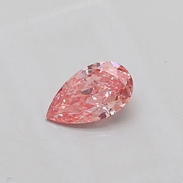 0.42ct PEAR Fancy Intense Pink VS2 Coloured Lab diamond