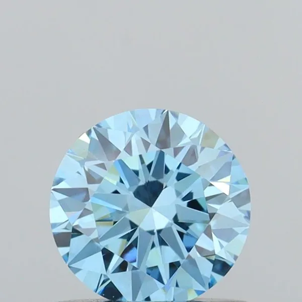 0.63ct ROUND Fancy Vivid Blue VVS2 Coloured Lab diamond