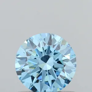 0.63ct ROUND Fancy Vivid Blue VVS2 Coloured Lab diamond