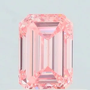 0.5ct EMERALD Fancy Intense Pink VS2 Coloured Lab diamond