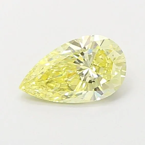 0.63ct PEAR Fancy Intense Yellow VVS2 Coloured Lab diamond