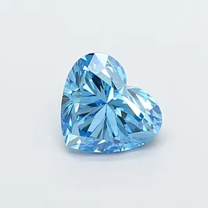 1.08ct HEART Fancy Vivid Blue VVS2 Coloured Lab diamond