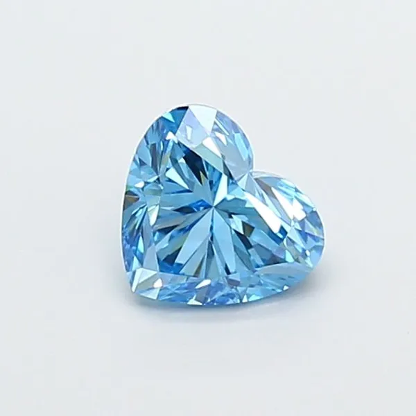 1.08ct HEART Fancy Vivid Blue VVS2 Coloured Lab diamond