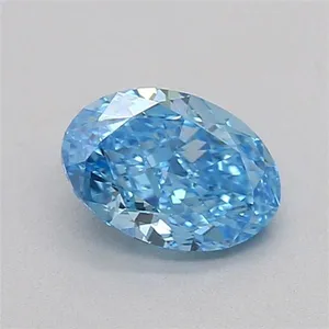0.53ct OVAL Fancy Vivid Blue VVS2 Coloured Lab diamond