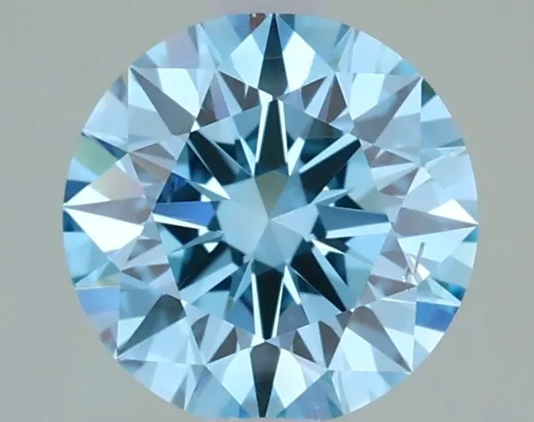 1.15ct ROUND Fancy Intense Greenish Blue SI1 Coloured Lab diamond