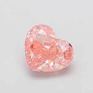 1.53ct HEART Fancy Vivid Pink VVS2 Coloured Lab diamond