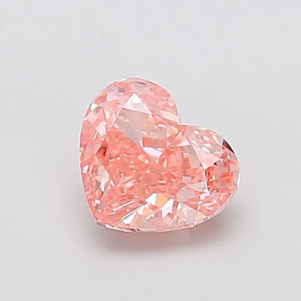1.53ct HEART Fancy Vivid Pink VVS2 Coloured Lab diamond