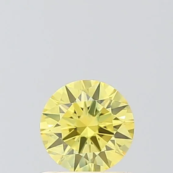 0.59ct ROUND Fancy Vivid Yellow VVS1 Coloured Lab diamond