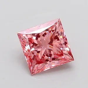 2.06ct PRINCESS Fancy Vivid Pink VS2 Coloured Lab diamond