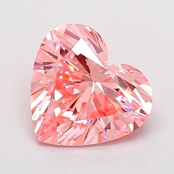 1.04ct HEART Fancy Vivid Pink VVS2 Coloured Lab diamond