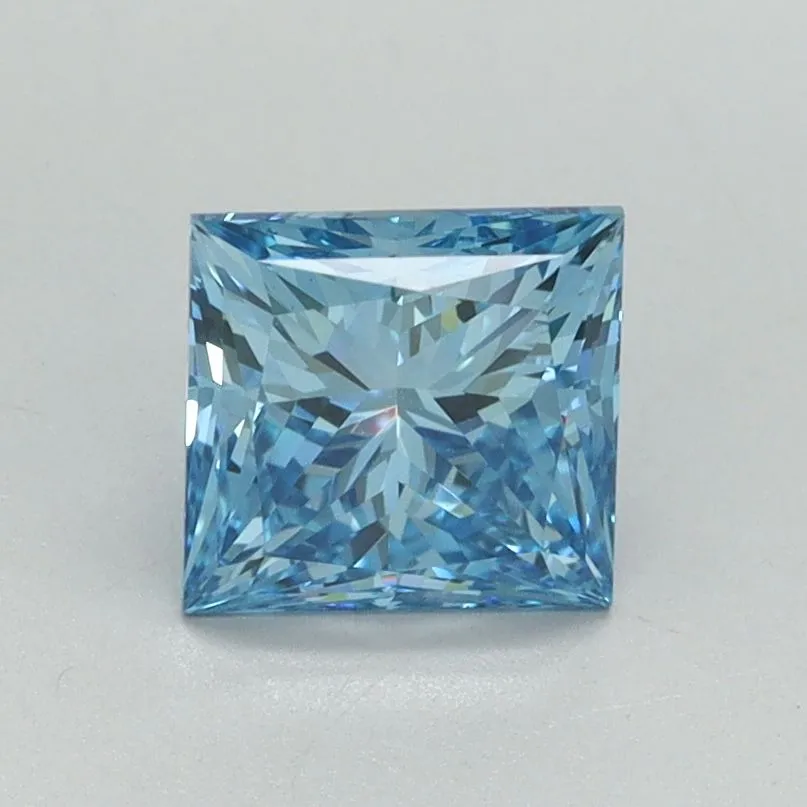 1.20ct PRINCESS Fancy Vivid Blue VS1 Coloured Lab diamond