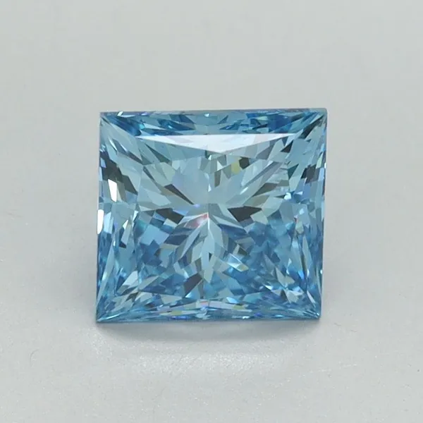 1.2ct PRINCESS Fancy Vivid Blue VS1 Coloured Lab diamond