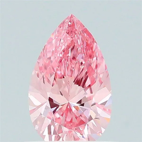 0.60ct PEAR Fancy Vivid Pink VS2 Coloured Lab diamond