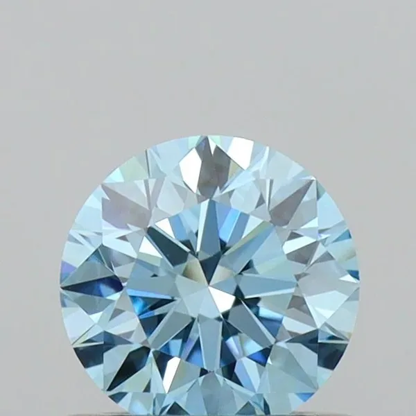 0.53ct ROUND Fancy Vivid Blue VVS2 Coloured Lab diamond