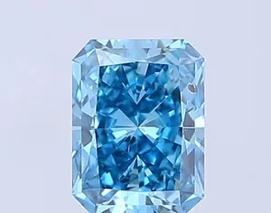1.18ct RADIANT Fancy Vivid Blue SI1 Coloured Lab diamond