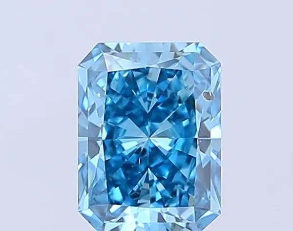 1.18ct RADIANT Fancy Vivid Blue SI1 Coloured Lab diamond