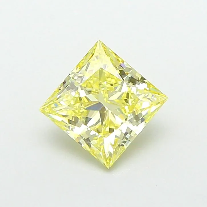 1.00ct PRINCESS Fancy Yellow VS2 Coloured Lab diamond