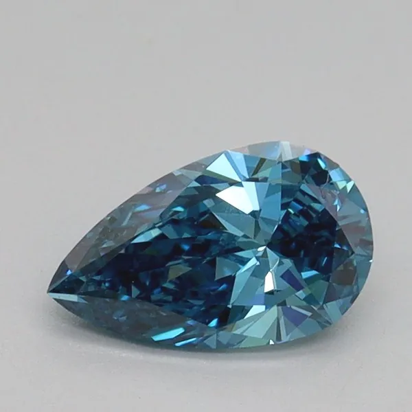 0.72ct PEAR Fancy Vivid Blue VVS2 Coloured Lab diamond
