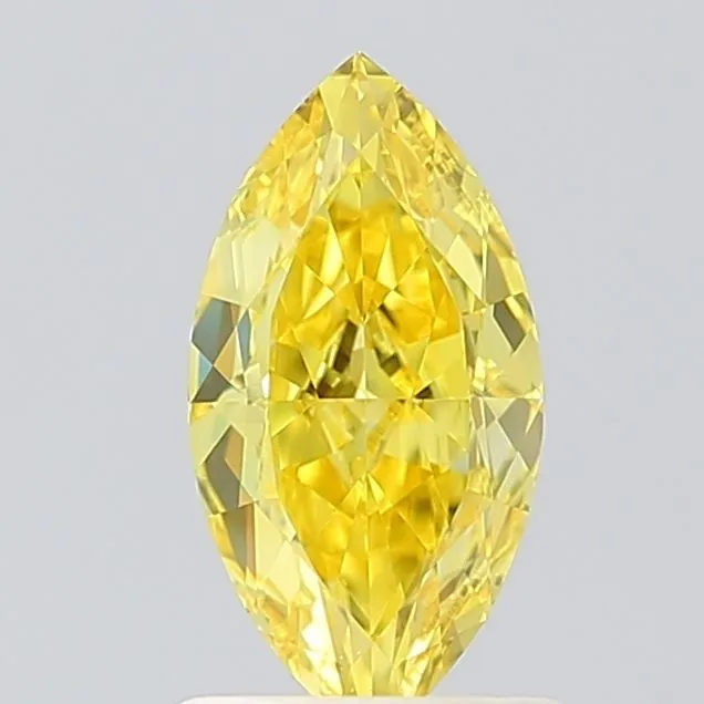 1.03ct MARQUISE Fancy Vivid Yellow VVS2 Coloured Lab diamond