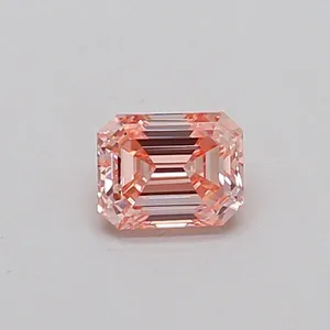 0.31ct EMERALD Fancy Intense Pink VS2 Coloured Lab diamond