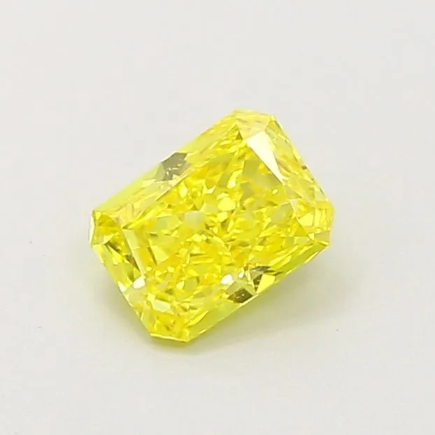 0.54ct RADIANT Fancy Vivid Yellow VVS2 Coloured Lab diamond