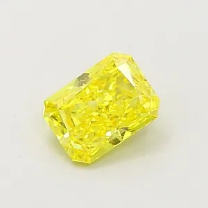 0.54ct RADIANT Fancy Vivid Yellow VVS2 Coloured Lab diamond
