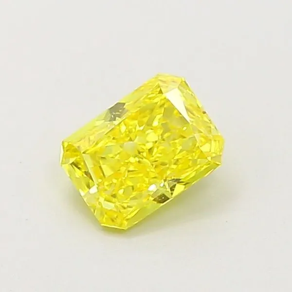 0.54ct RADIANT Fancy Vivid Yellow VVS2 Coloured Lab diamond