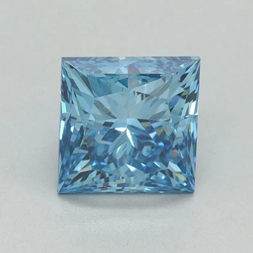 1.66ct PRINCESS Fancy Vivid Blue VS1 Coloured Lab diamond