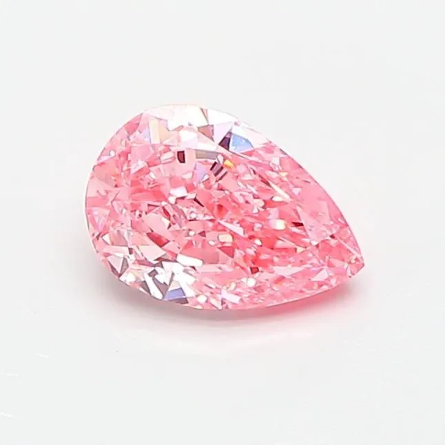 0.71ct PEAR Fancy Vivid Pink VS1 Coloured Lab diamond