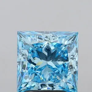 2.69ct PRINCESS Fancy Vivid Blue VS1 Coloured Lab diamond