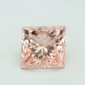 4.35ct PRINCESS Fancy Vivid Pink VS1 Coloured Lab diamond