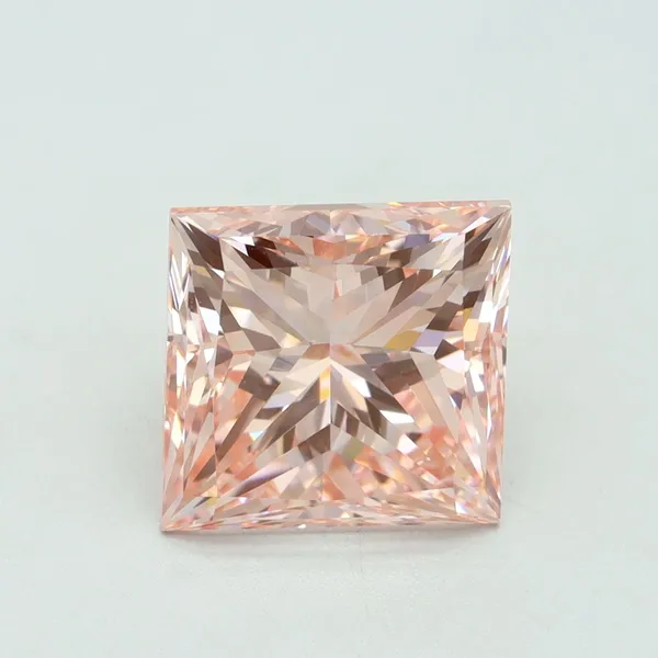 4.35ct PRINCESS Fancy Vivid Pink VS1 Coloured Lab diamond