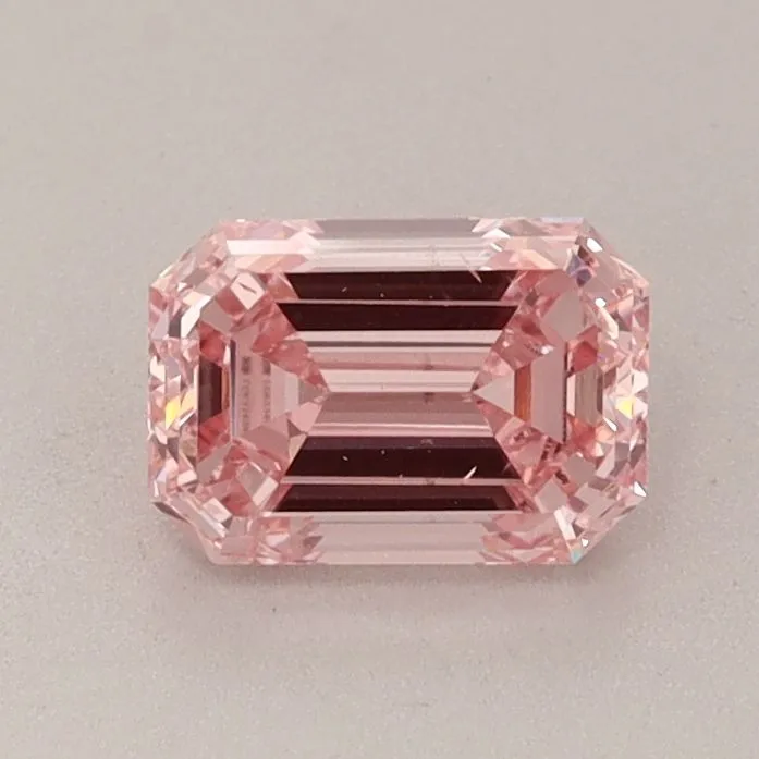 0.86ct EMERALD Fancy Intense Pink SI1 Coloured Lab diamond