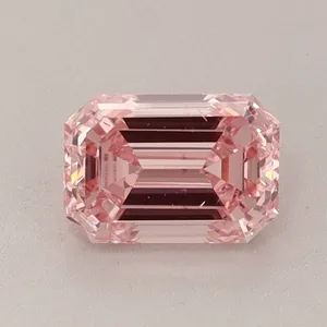 0.86ct EMERALD Fancy Intense Pink SI1 Coloured Lab diamond
