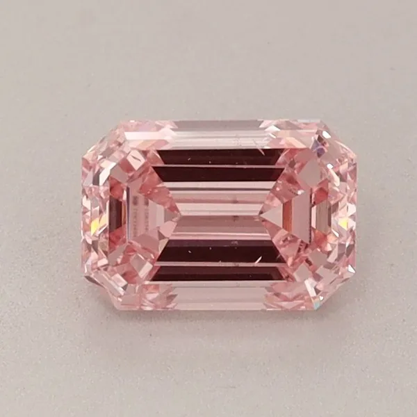0.86ct EMERALD Fancy Intense Pink SI1 Coloured Lab diamond