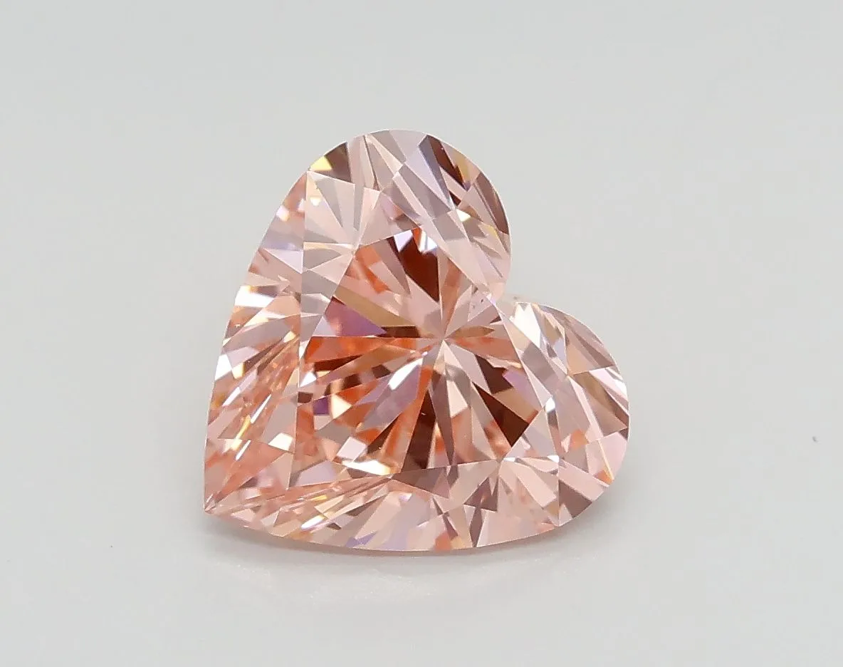 1.87ct HEART Fancy Intense Pink VS1 Coloured Lab diamond