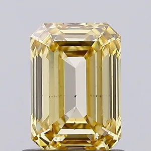 1.03ct EMERALD Fancy Yellow VS2 Coloured Lab diamond