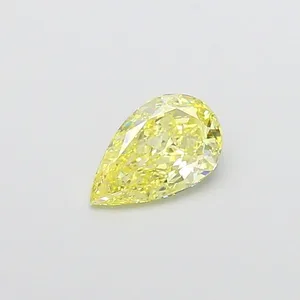 0.85ct PEAR Fancy Intense Yellow VS1 Coloured Lab diamond