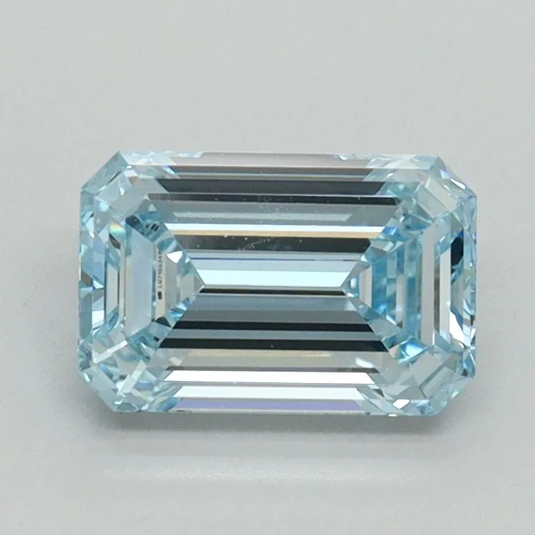 1.19ct EMERALD Fancy Intense Blue VVS2 Coloured Lab diamond