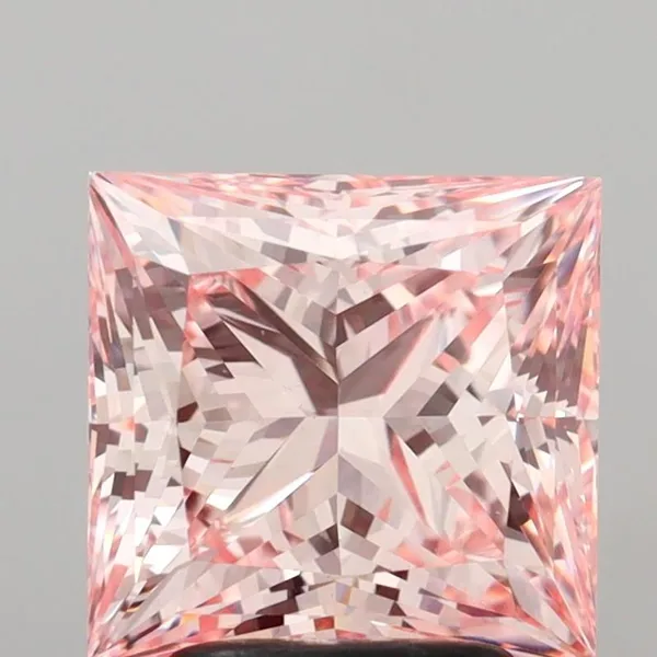 3.09ct PRINCESS Fancy Intense Pink VS1 Coloured Lab diamond