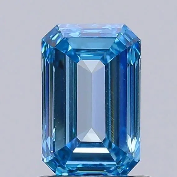 1.01ct EMERALD Fancy Vivid Blue VS1 Coloured Lab diamond