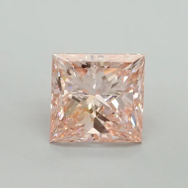 4.13ct PRINCESS Fancy Intense Pink VS1 Coloured Lab diamond