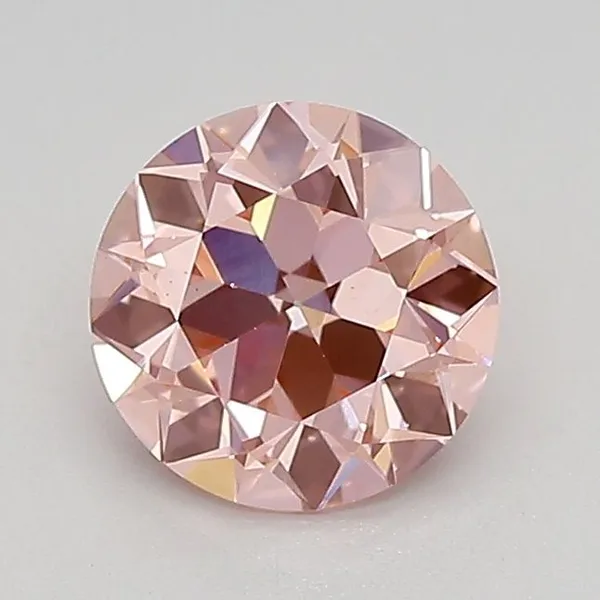 0.92ct ROUND Fancy Vivid Pink VS2 Coloured Lab diamond