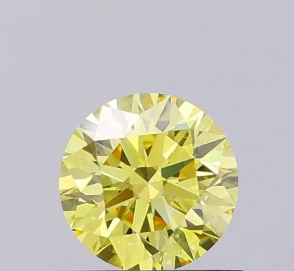 0.71ct ROUND Fancy Intense Yellow VS1 Coloured Lab diamond