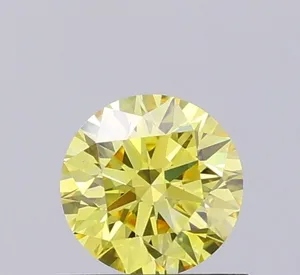 0.71ct ROUND Fancy Intense Yellow VS1 Coloured Lab diamond