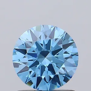 1.02ct ROUND Fancy Vivid Blue VS1 Coloured Lab diamond