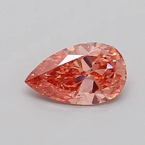 0.38ct PEAR Fancy Vivid Brown Pink VVS2 Coloured Lab diamond