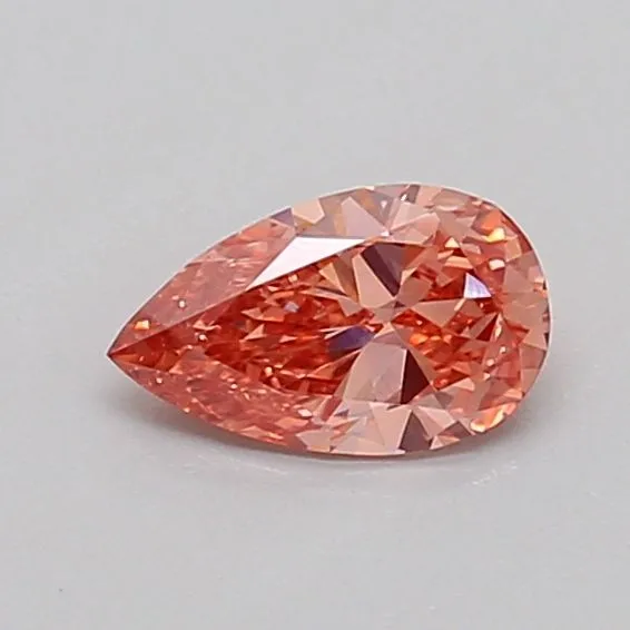 0.38ct PEAR Fancy Vivid Brown Pink VVS2 Coloured Lab diamond
