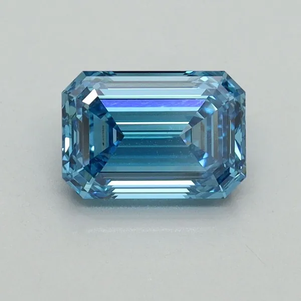 1.11ct EMERALD Fancy Vivid Blue VVS2 Coloured Lab diamond
